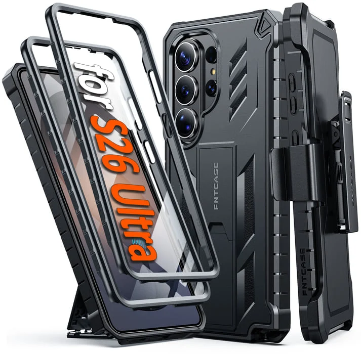 FNTCASE Galaxy S26 Ultra Rugged Case with Belt-Clip Holster